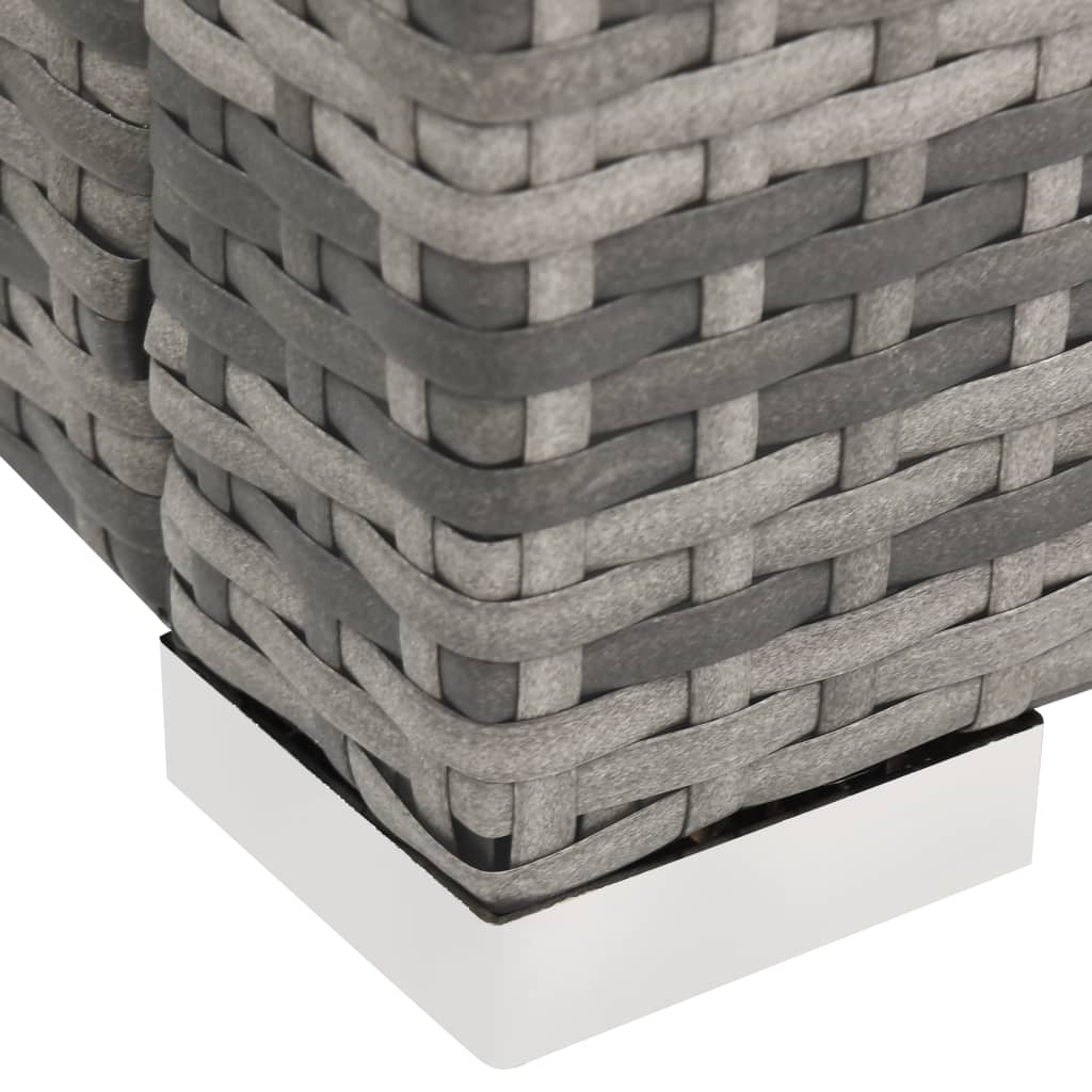 Chaise longue double Résine tressée Gris