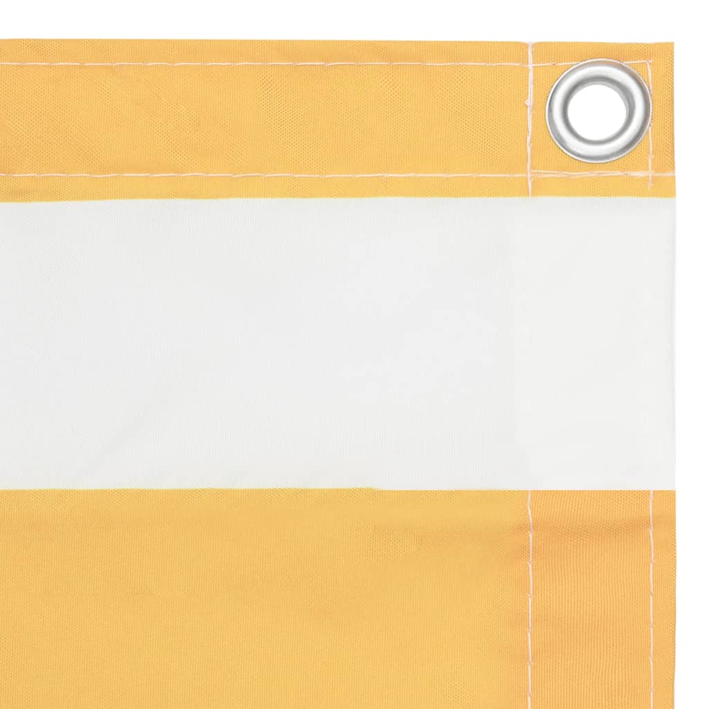 Écran de balcon Blanc et jaune 75x500 cm Tissu Oxford