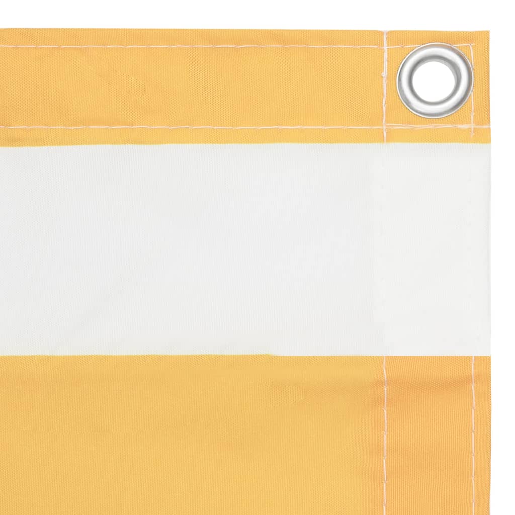 Écran de balcon Blanc et jaune 120x600 cm Tissu Oxford