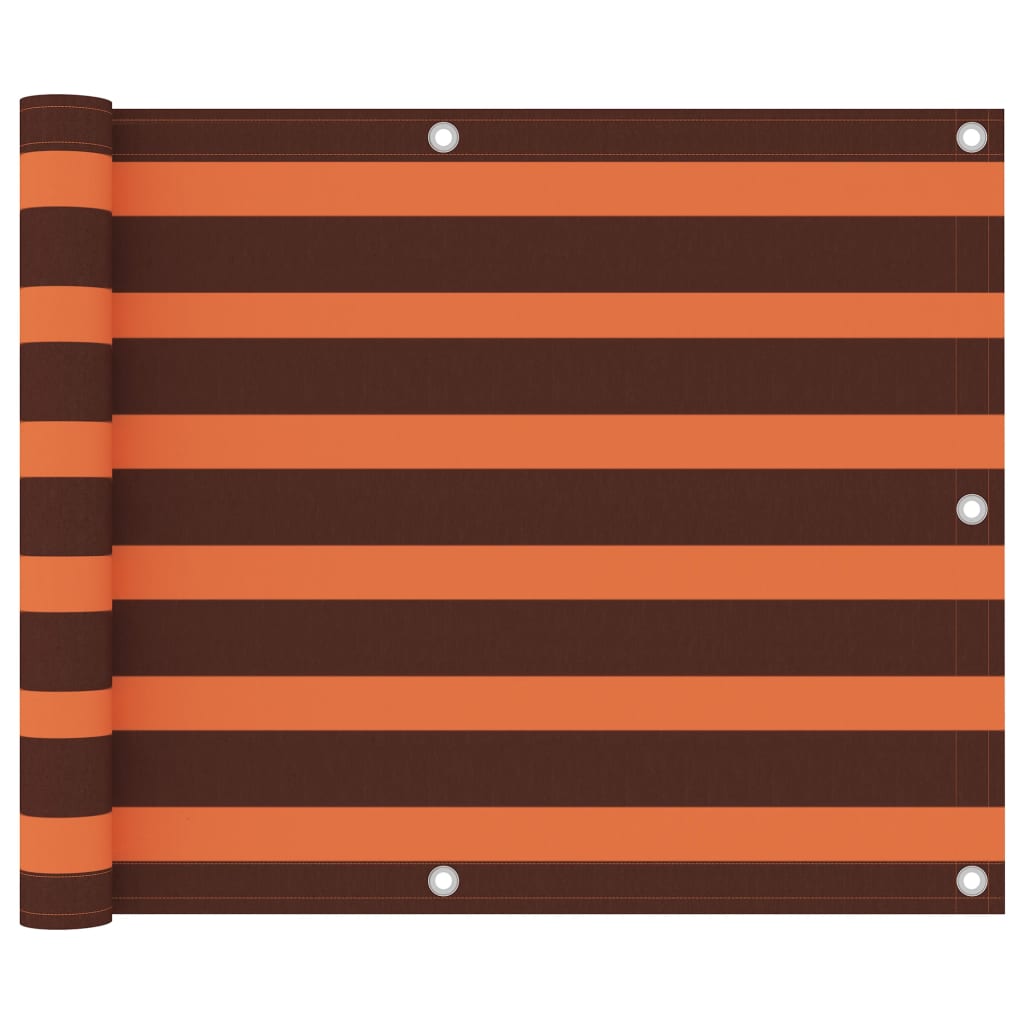 Écran de balcon Orange et marron 75x500 cm Tissu Oxford