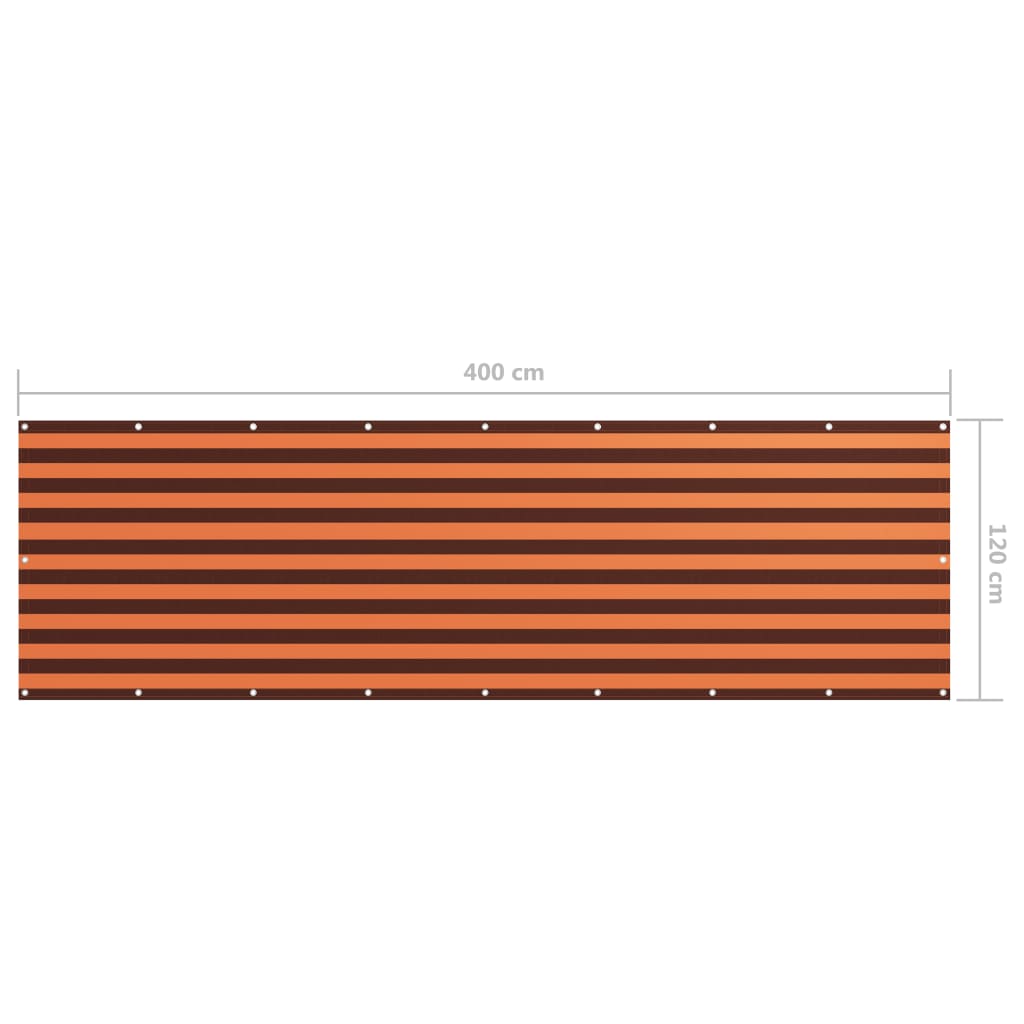 Écran de balcon Orange et marron 120x400 cm Tissu Oxford