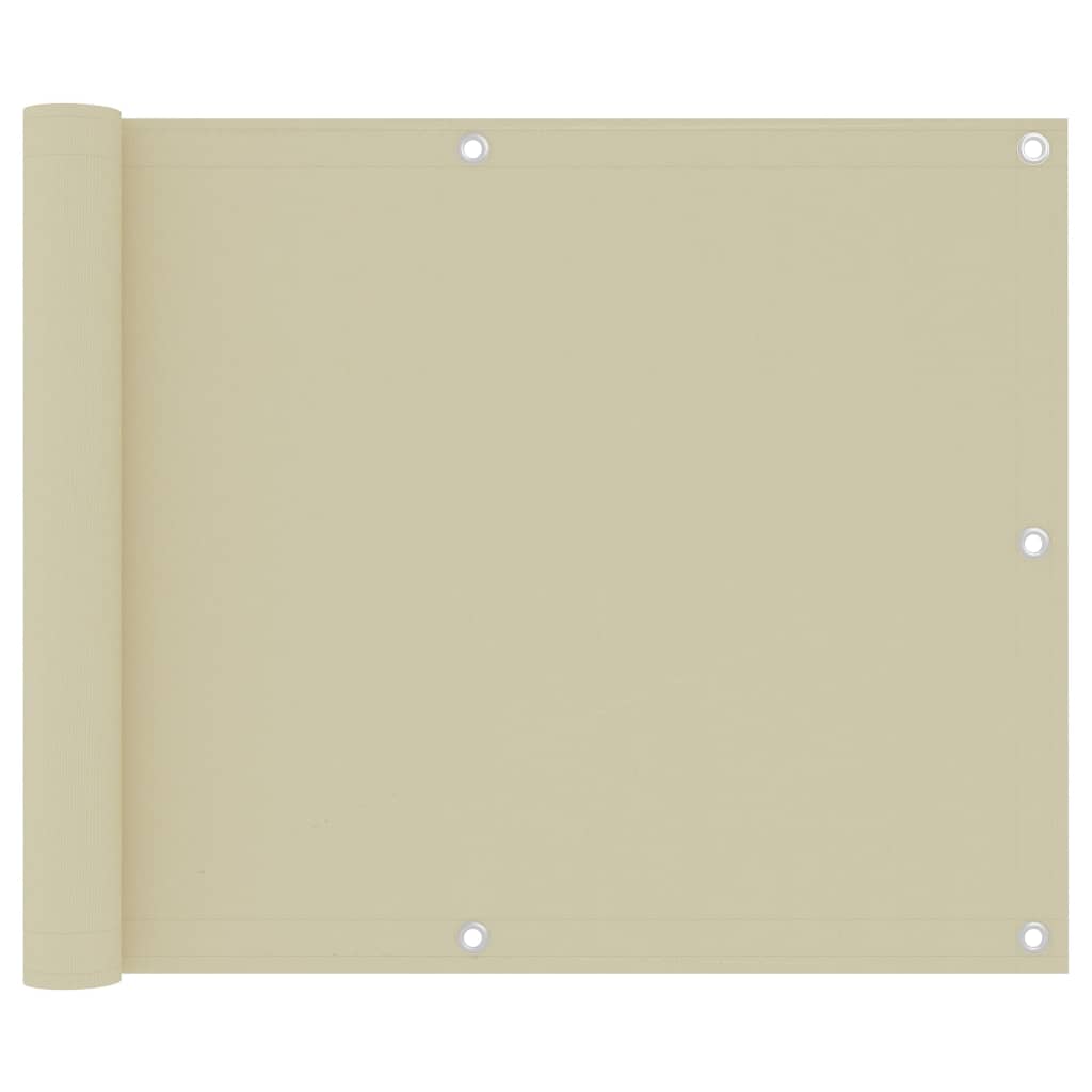 Écran de balcon Crème 75x500 cm Tissu Oxford