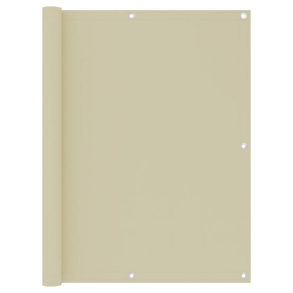 Écran de balcon Crème 120x600 cm Tissu Oxford