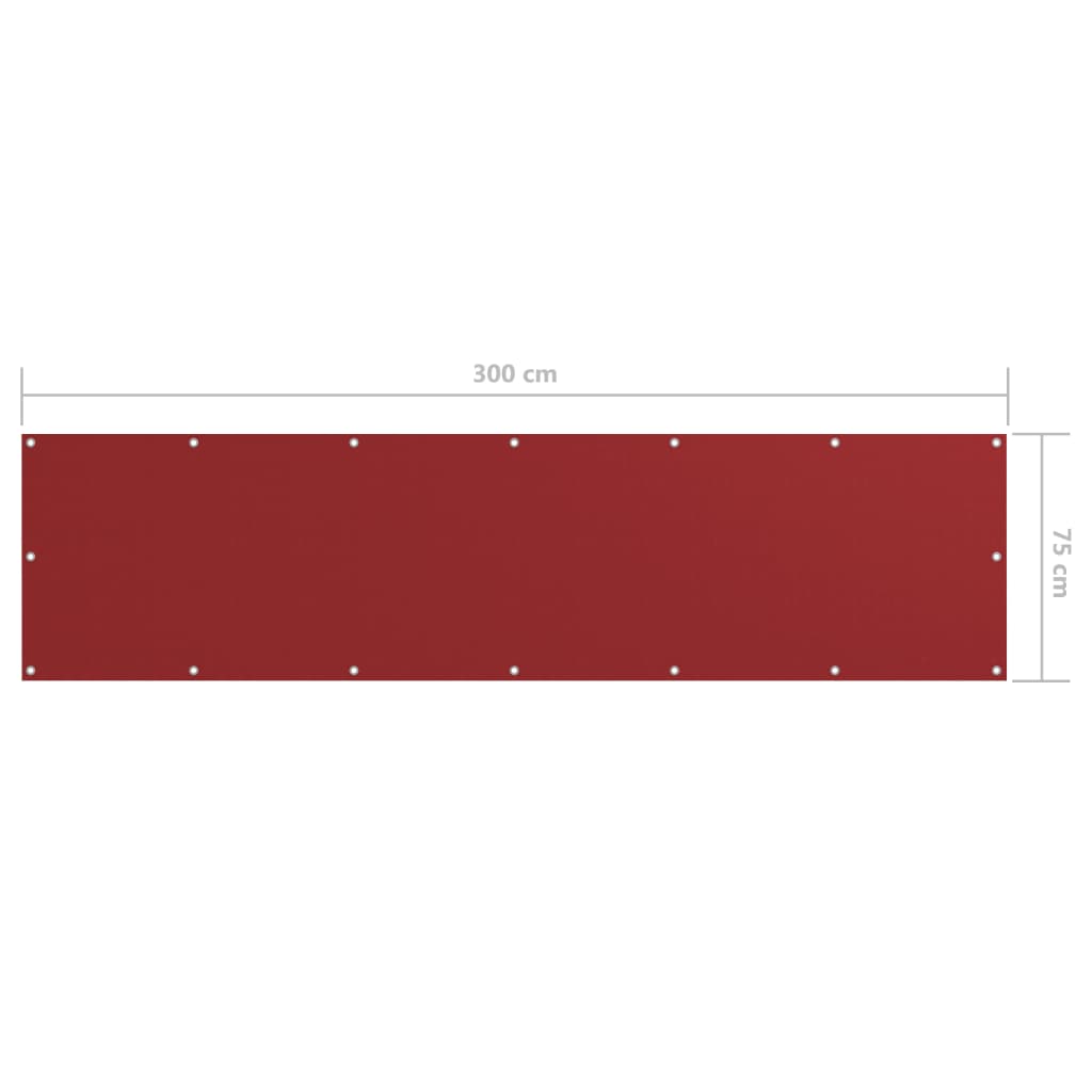 Écran de balcon Rouge 75x300 cm Tissu Oxford