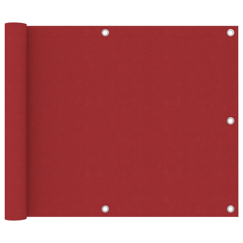 Écran de balcon Rouge 75x500 cm Tissu Oxford