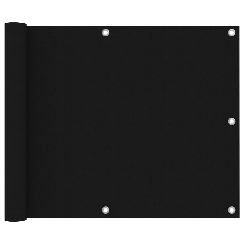 Écran de balcon Noir 75x300 cm Tissu Oxford