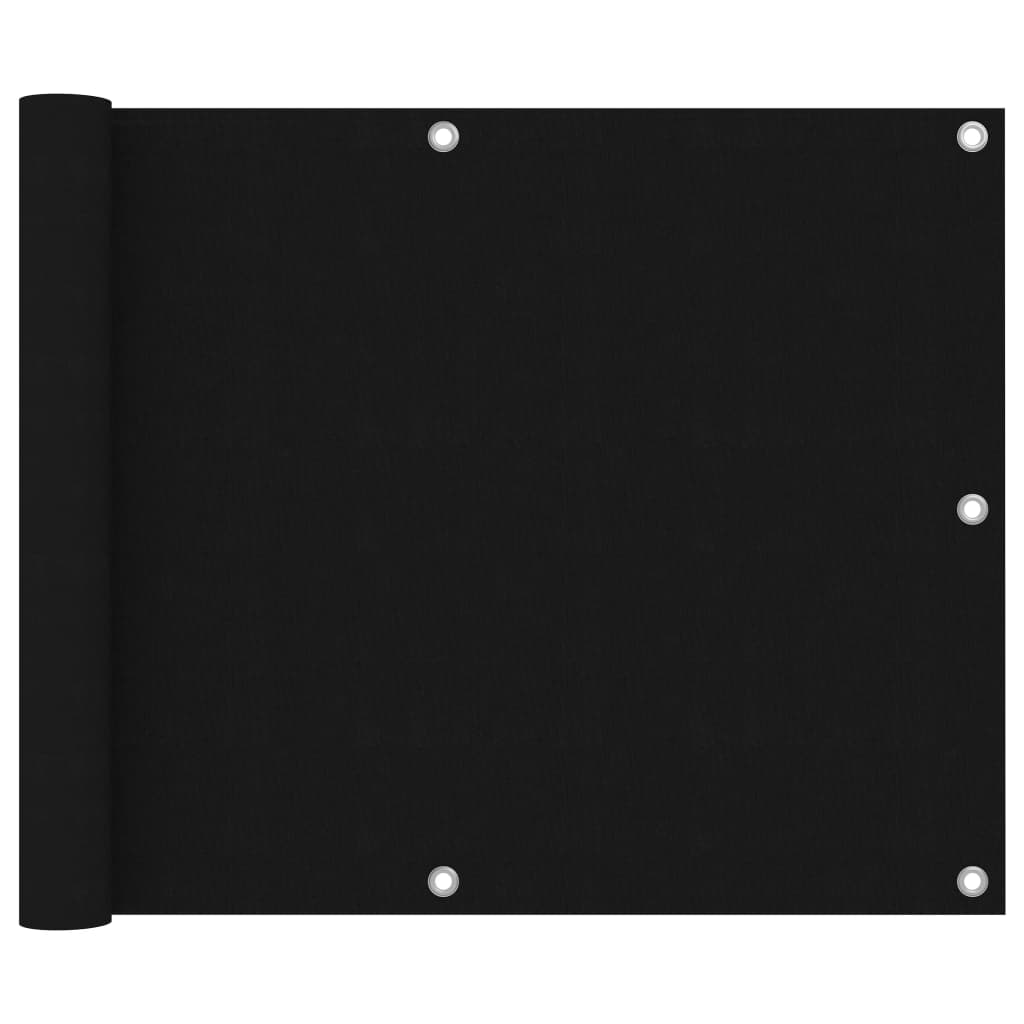 Écran de balcon Noir 75x400 cm Tissu Oxford