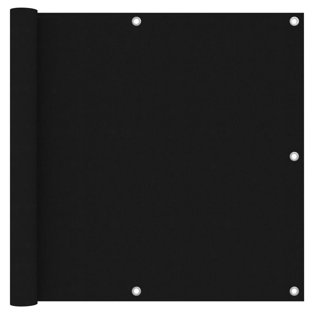 Écran de balcon Noir 90x300 cm Tissu Oxford