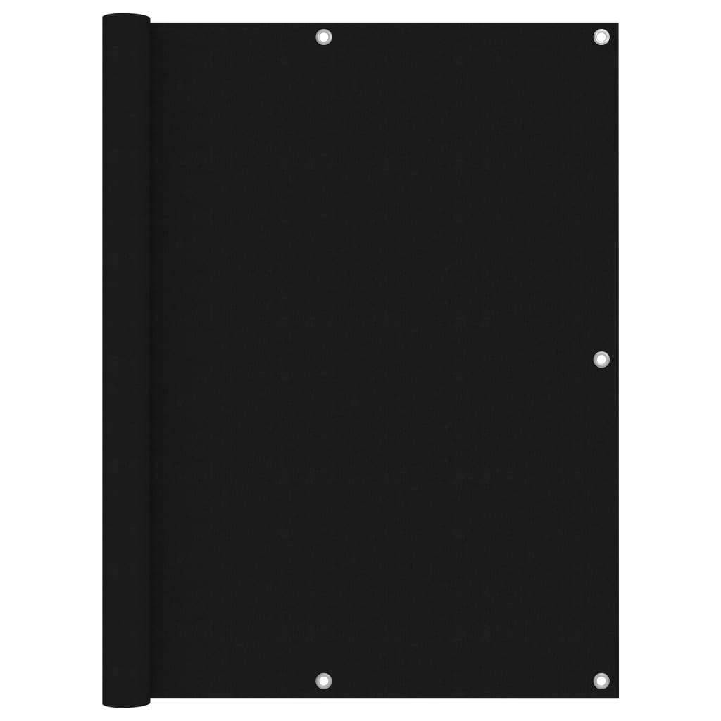 Écran de balcon Noir 120x300 cm Tissu Oxford