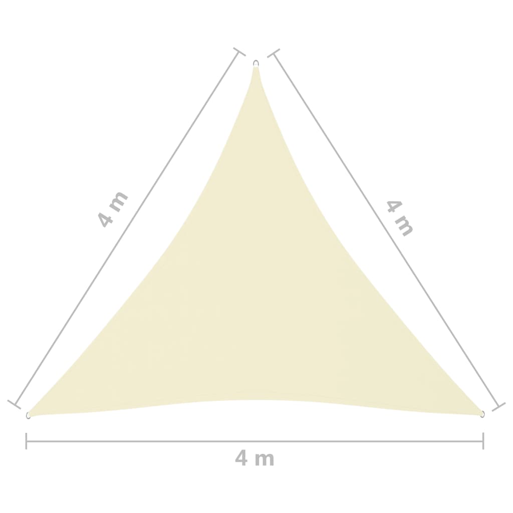 Voile de parasol Tissu Oxford triangulaire 4x4x4 m Crème