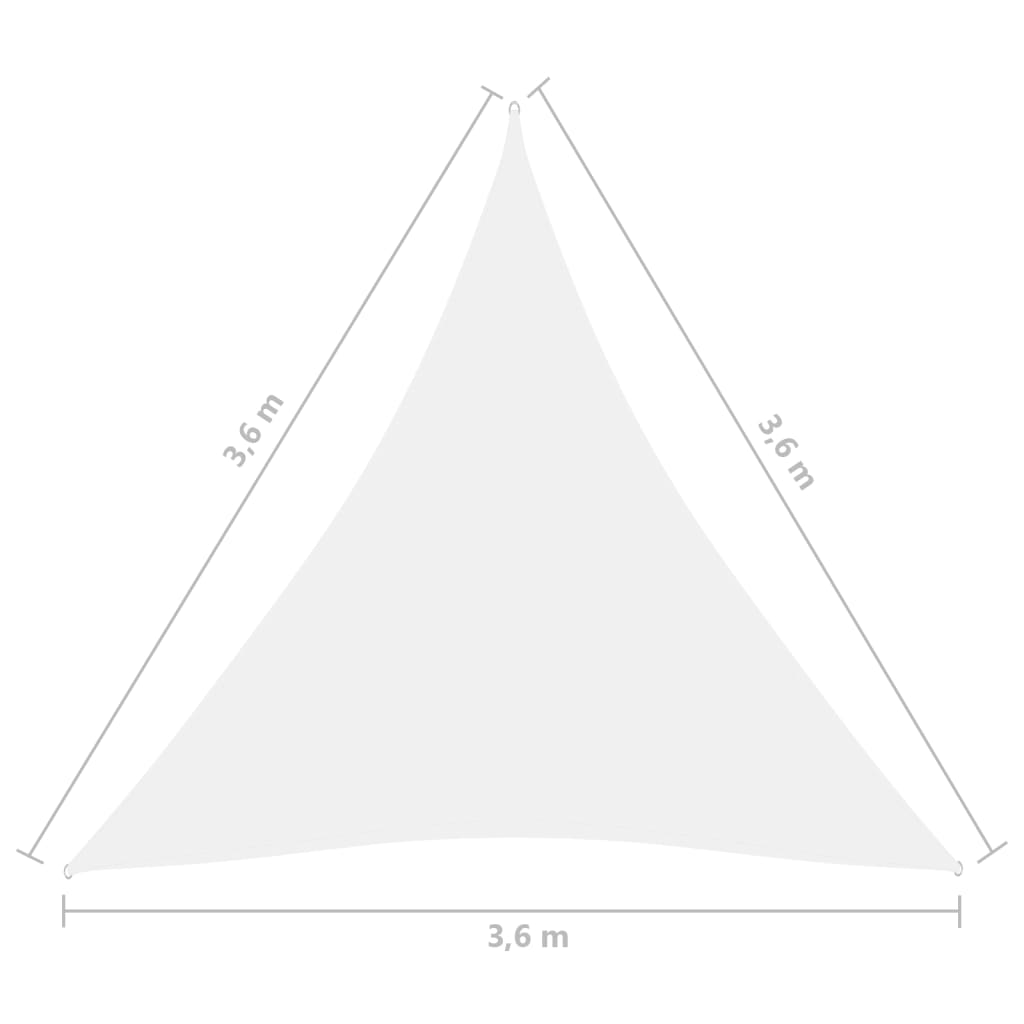 Voile de parasol Tissu Oxford triangulaire 3,6x3,6x3,6 m Blanc