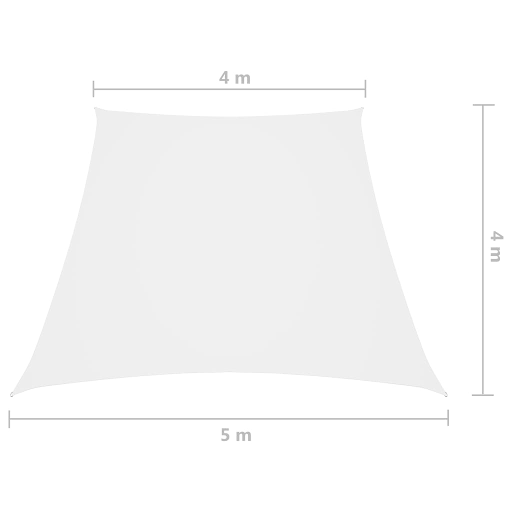 Voile de parasol Tissu Oxford trapèze 4/5x4 m Blanc