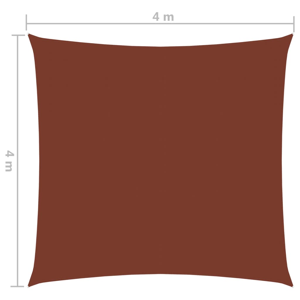Voile de parasol Tissu Oxford carré 4x4 m Terre cuite