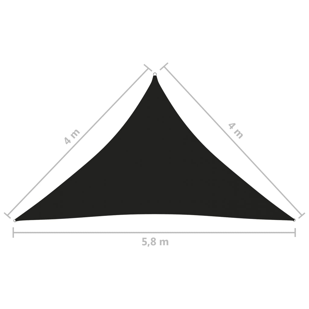 Voile de parasol Tissu Oxford triangulaire 4x4x5,8 m Noir