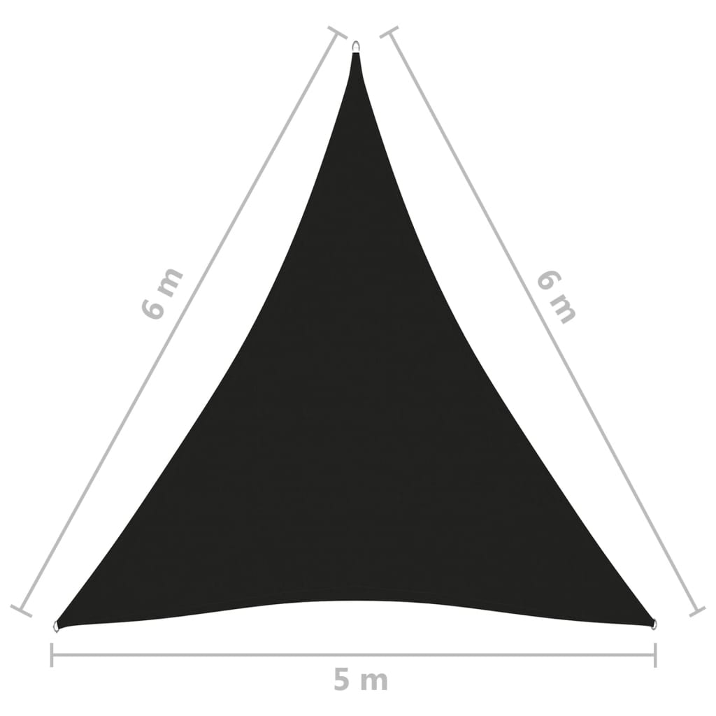 Voile de parasol Tissu Oxford triangulaire 5x6x6 m Noir