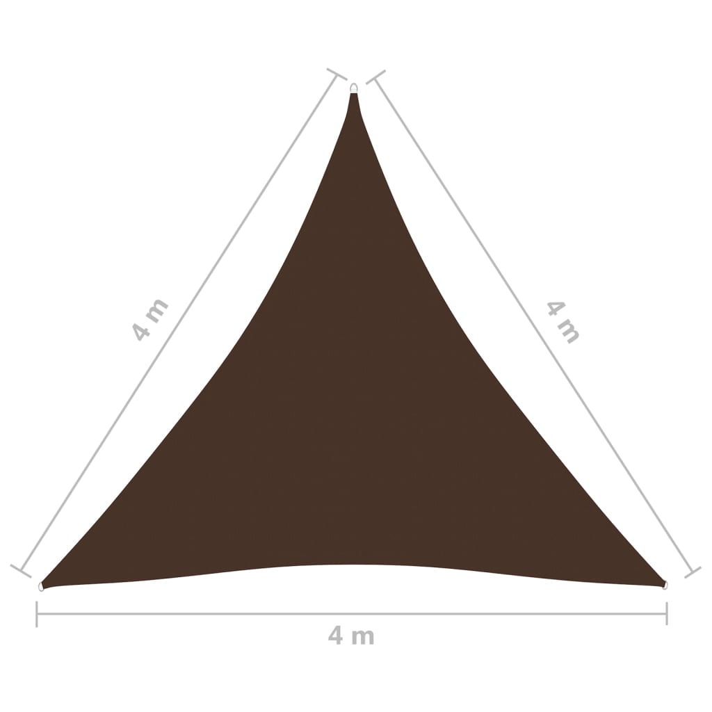 Voile de parasol Tissu Oxford triangulaire 4x4x4 m Marron