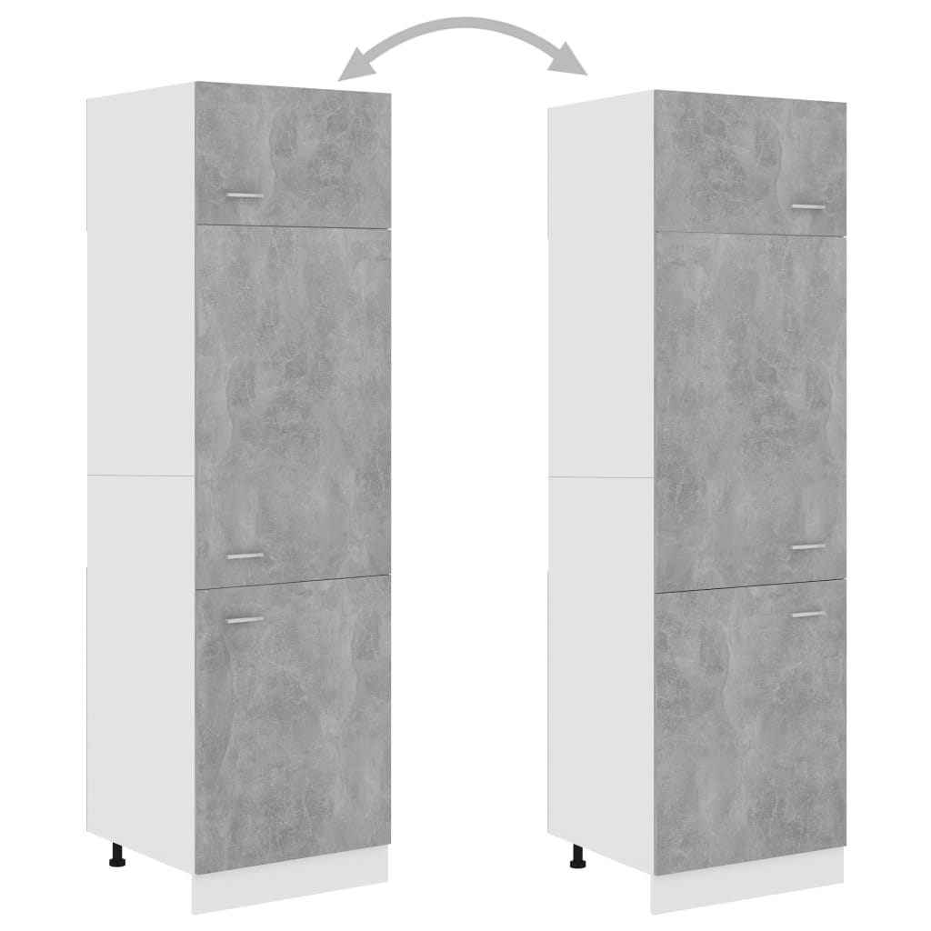 Armoire de réfrigérateur Gris béton 60x57x207 cm Aggloméré