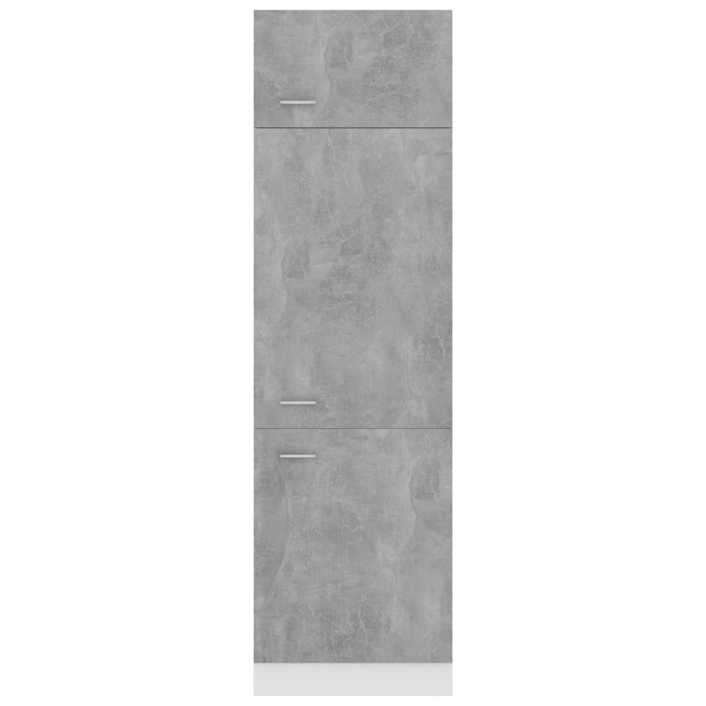 Armoire de réfrigérateur Gris béton 60x57x207 cm Aggloméré