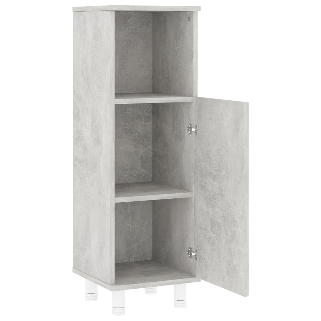 Armoire de salle de bain Gris béton 30x30x95 cm Aggloméré
