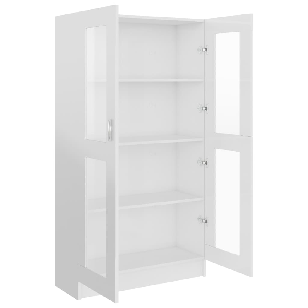 Armoire à vitrine Blanc brillant 82,5x30,5x150 cm Aggloméré
