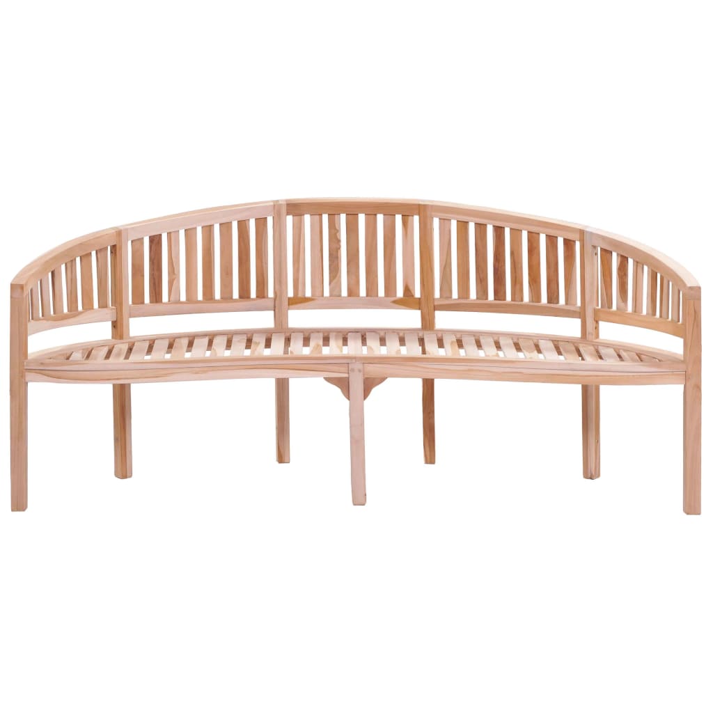 Banc de jardin en forme de banane 200 cm Bois de teck solide