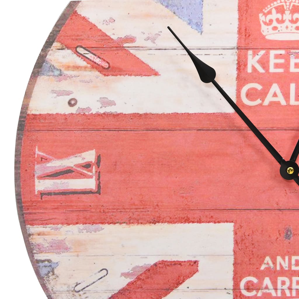 Horloge murale vintage Royaume-Uni 60 cm