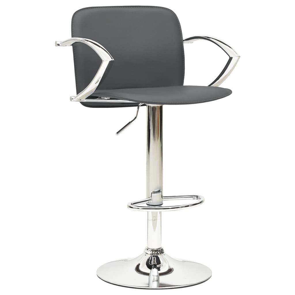Tabourets de bar 2 pcs Gris Cuir artificiel