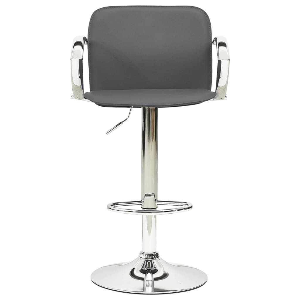 Tabourets de bar 2 pcs Gris Cuir artificiel