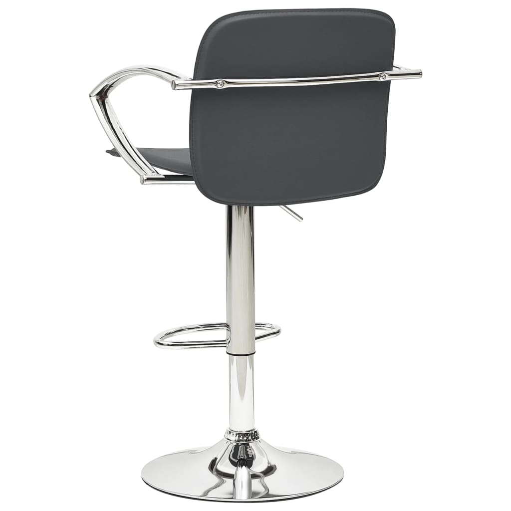 Tabourets de bar 2 pcs Gris Cuir artificiel