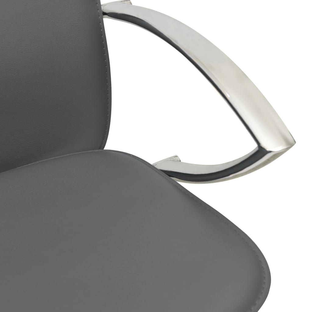 Tabourets de bar 2 pcs Gris Cuir artificiel