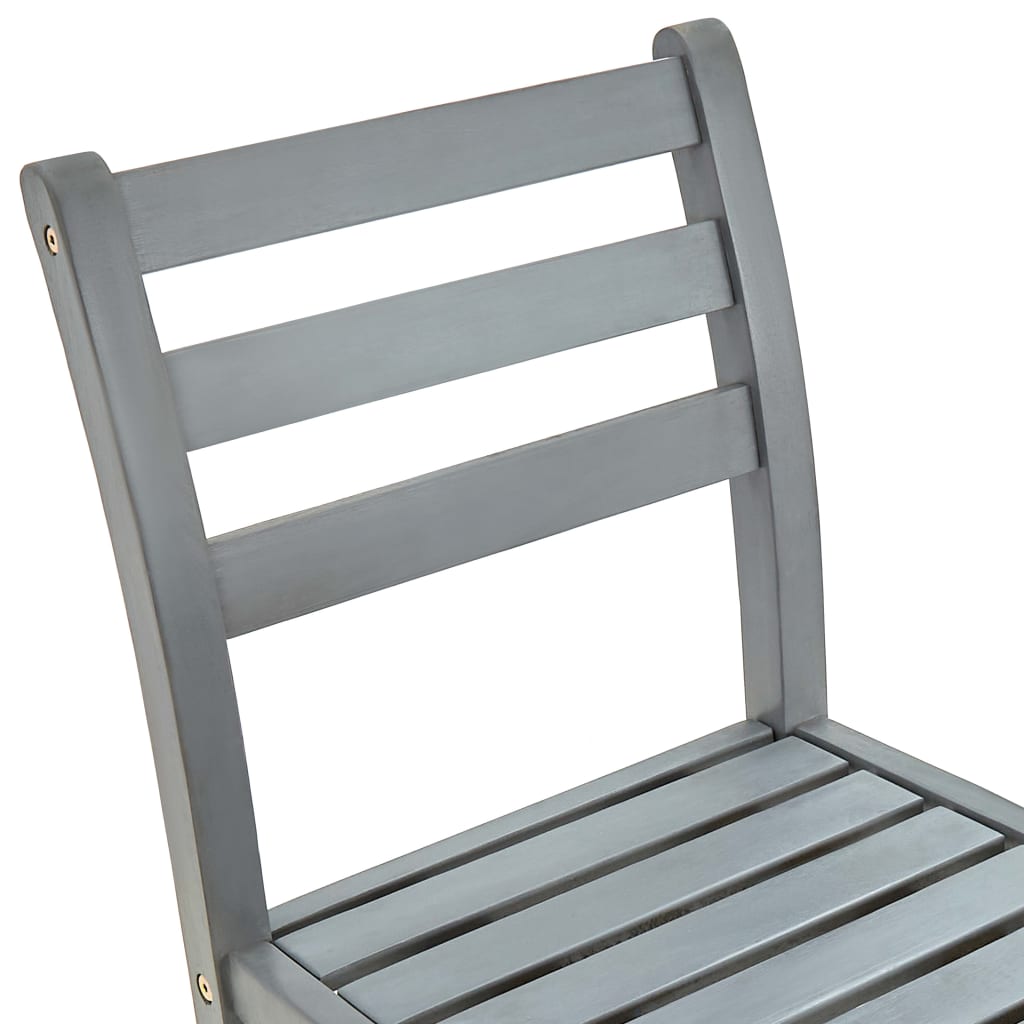 Tabourets de bar 2 pcs Gris Bois d'acacia massif