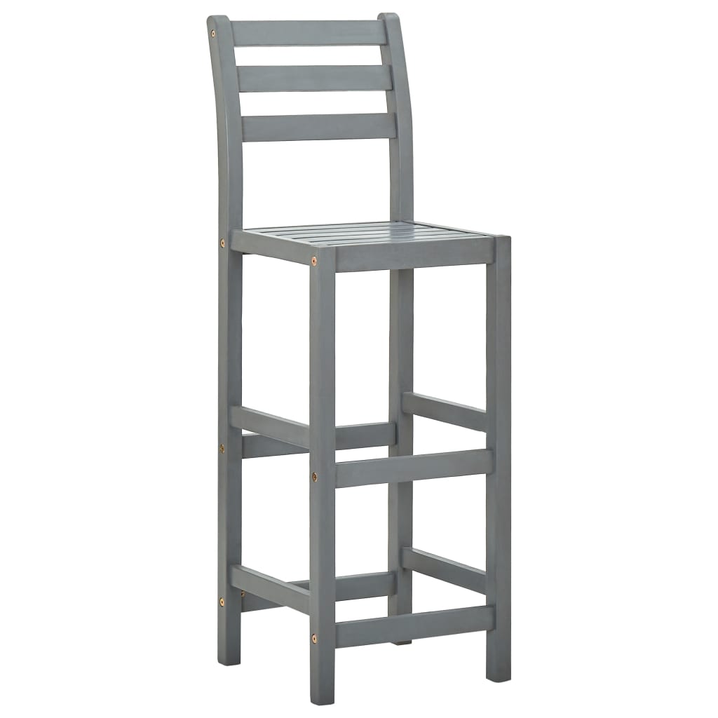Tabourets de bar 4 pcs Gris Bois d'acacia massif