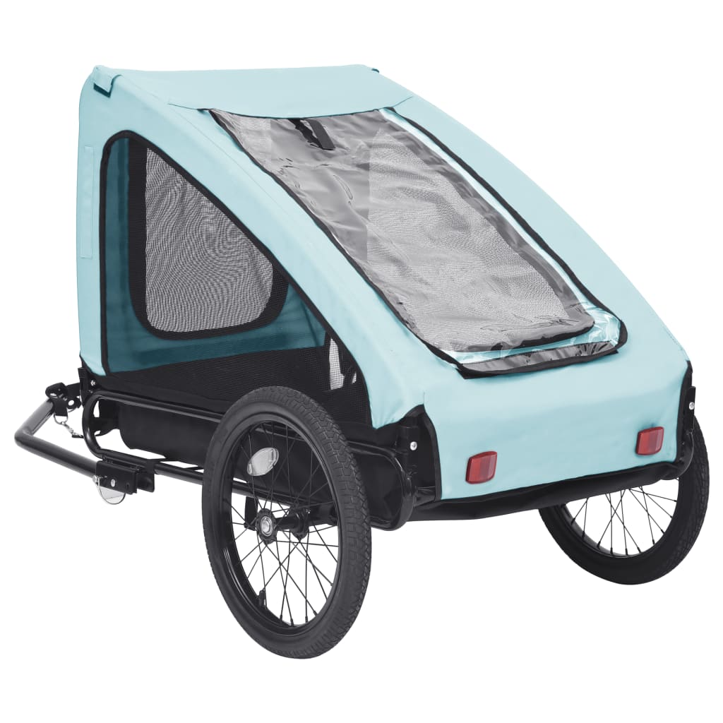 Remorque de vélo pour animaux de compagnie bleu et noir