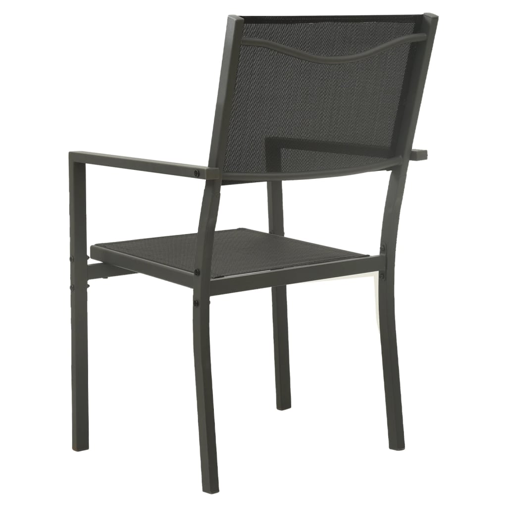 Chaises de jardin 4 pcs Textilène et acier Noir et anthracite