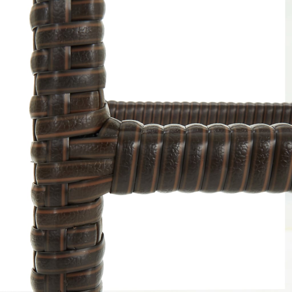 Tabourets de bar avec coussins 2 pcs Marron Résine tressée