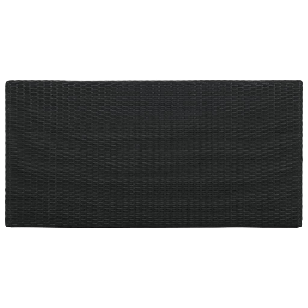 Table de bar avec rangement Noir 120x60x110 cm Résine tressée