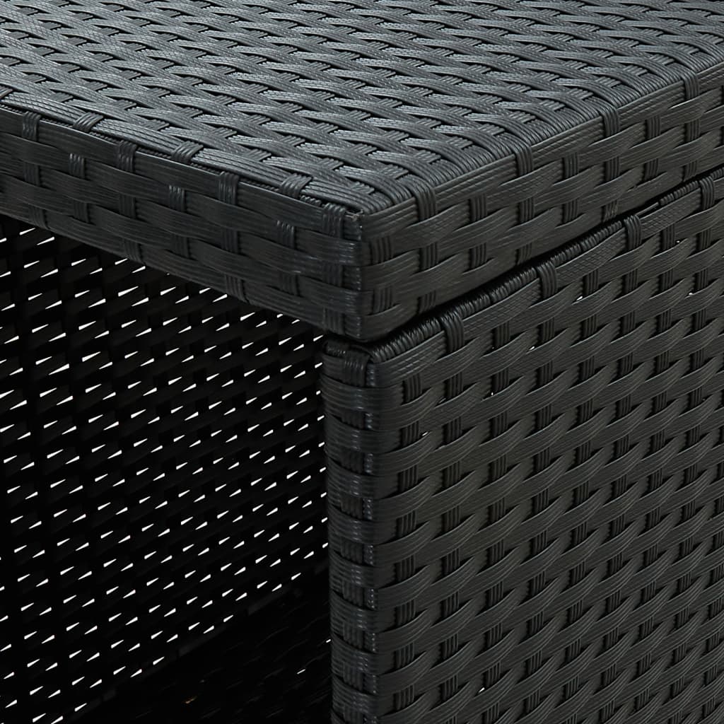 Table de bar avec rangement Noir 120x60x110 cm Résine tressée