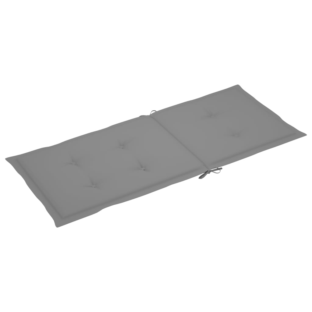 Coussins de chaise de jardin 6 pcs Gris 120x50x3 cm