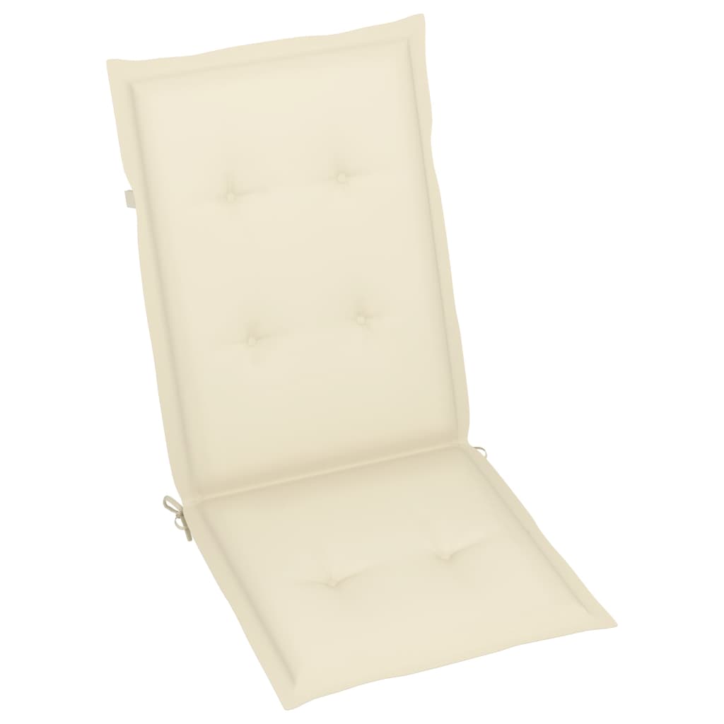 Coussins de chaise de jardin 6 pcs Crème 120x50x3 cm