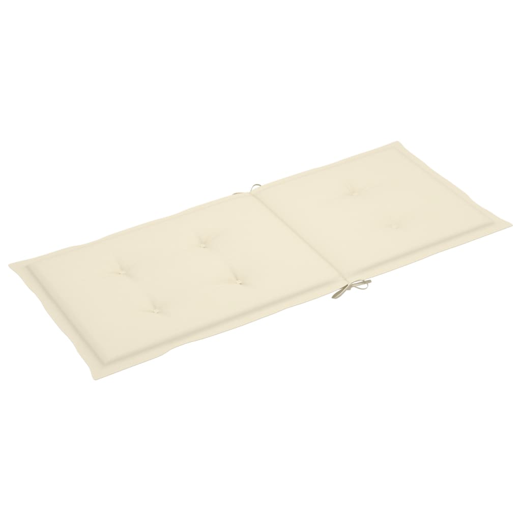 Coussins de chaise de jardin 6 pcs Crème 120x50x3 cm