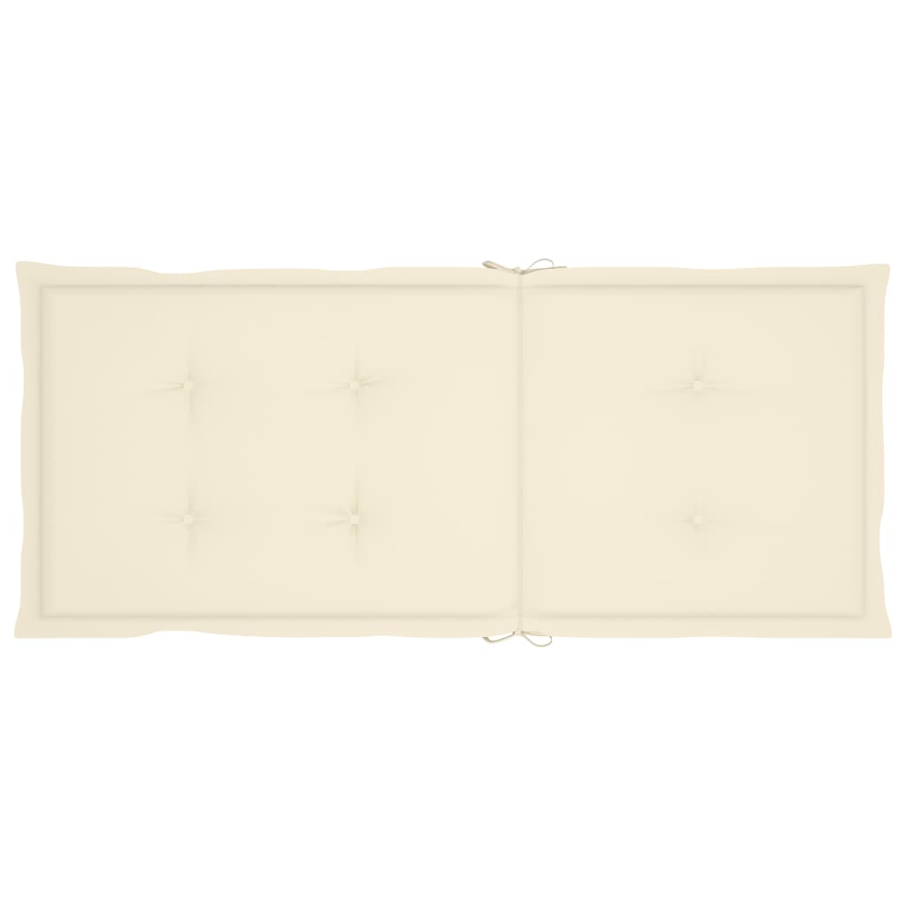 Coussins de chaise de jardin 6 pcs Crème 120x50x3 cm