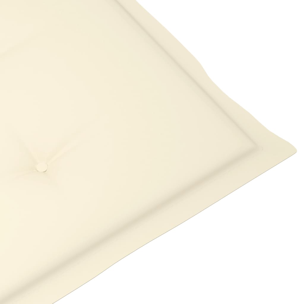 Coussins de chaise de jardin 6 pcs Crème 120x50x3 cm