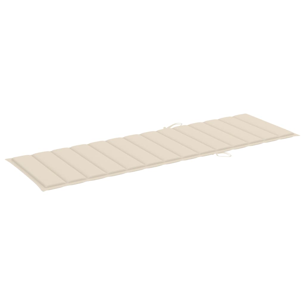 Coussin de chaise longue Crème 200x70x3 cm Tissu