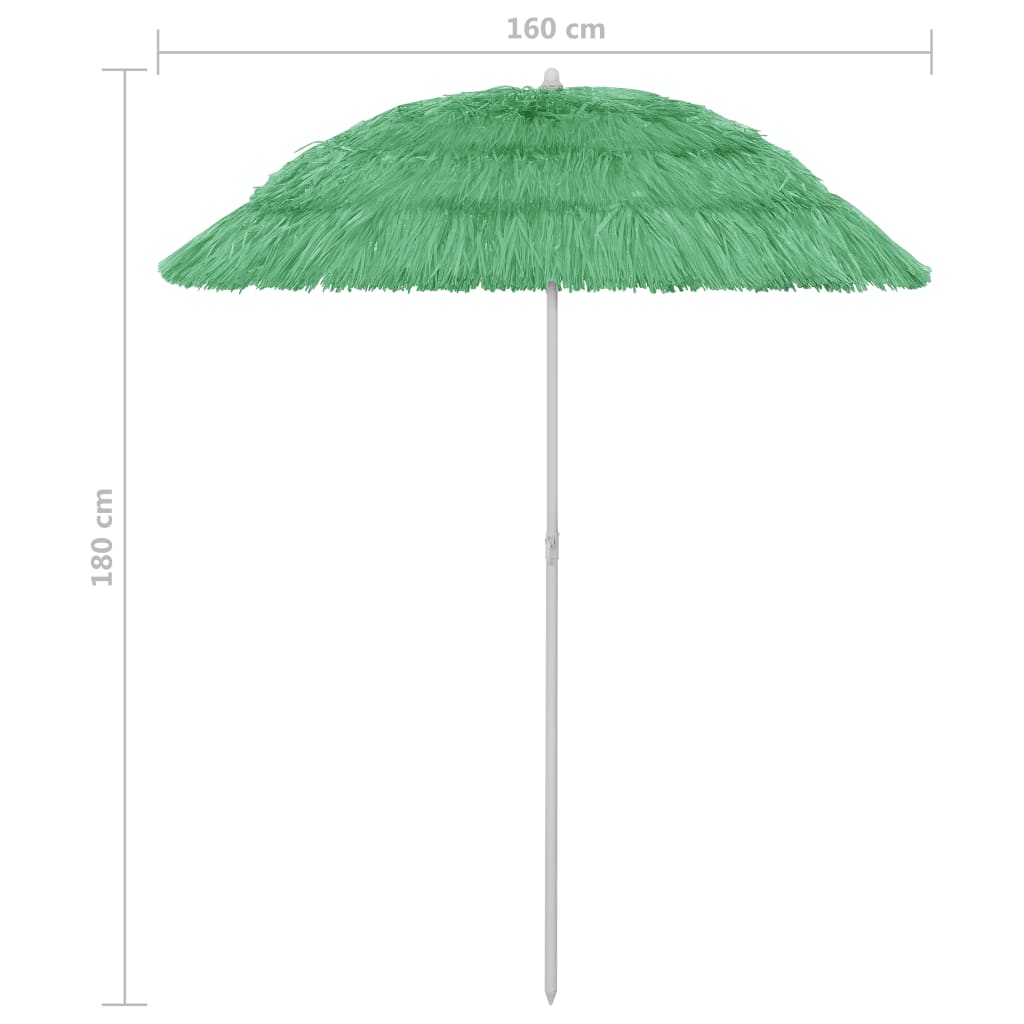 Parasol de plage Hawaii Vert 180 cm