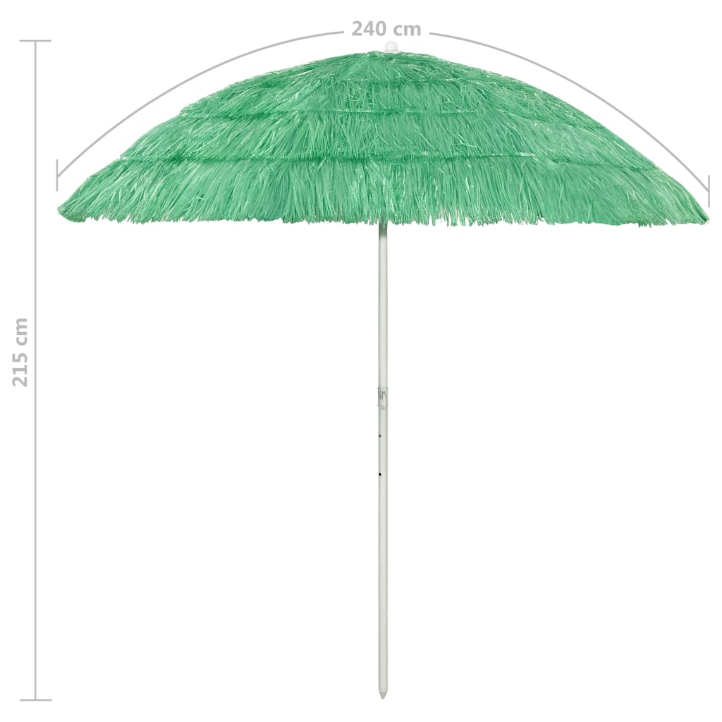 Parasol de plage Hawaii Vert 240 cm