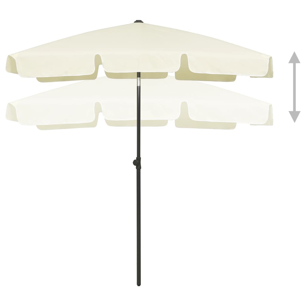 Parasol de plage Jaune sable 180x120 cm