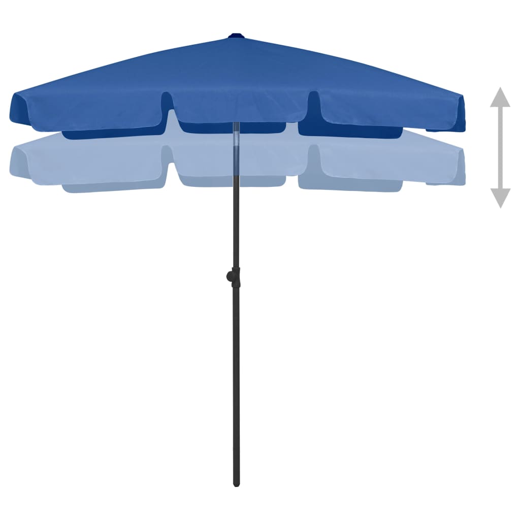 Parasol de plage Bleu azuré 180x120 cm