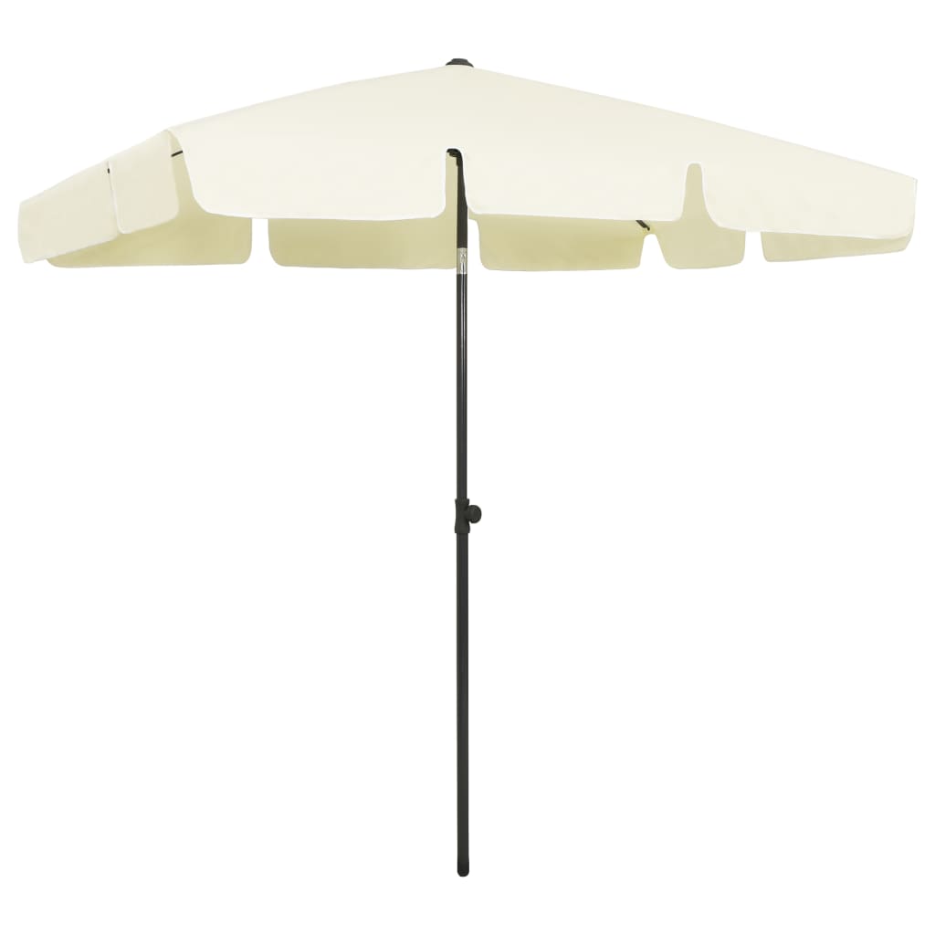 Parasol de plage Jaune sable 200x125 cm
