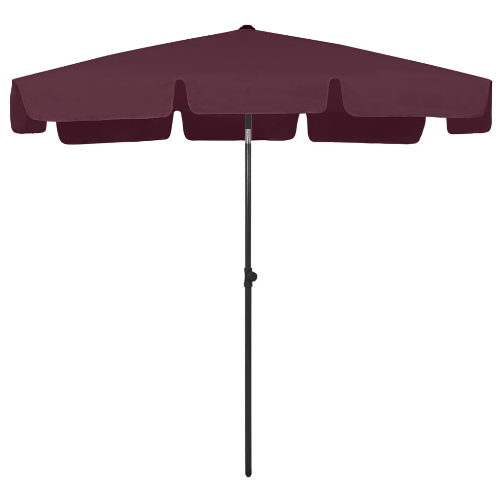 Parasol de plage Rouge bordeaux 200x125 cm