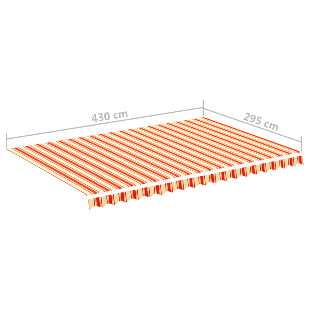 Tissu de remplacement pour auvent Jaune et orange 4,5x3 m